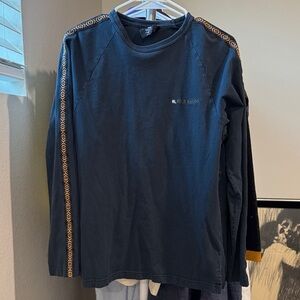 Polo Jeans Co. Ralph Lauren Navy Long Sleeve Crewneck w/ Tribal Sleeve Trim (S)